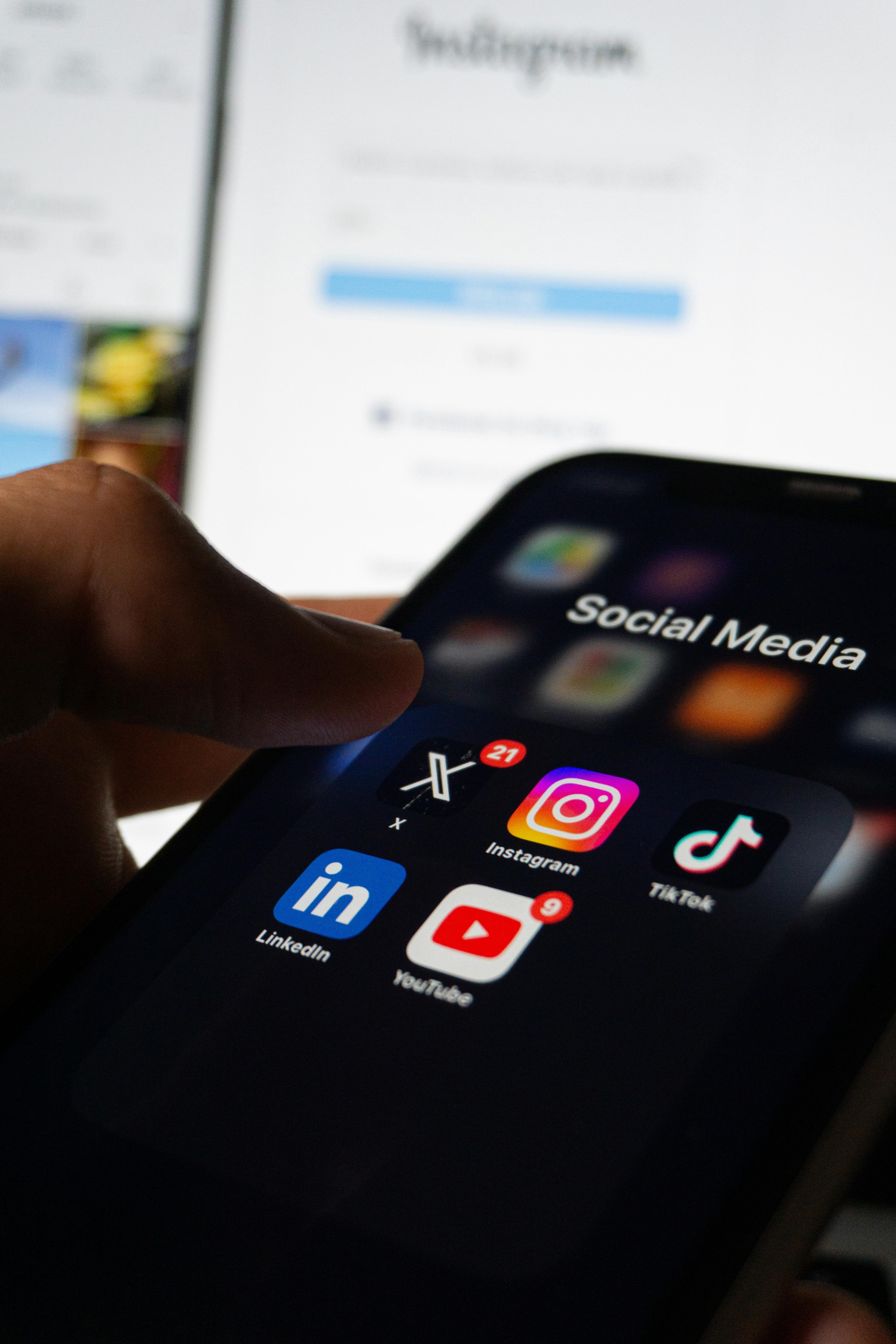 Phone showing social media apps